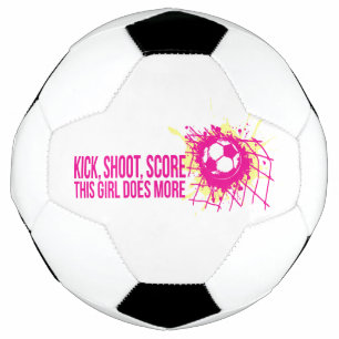 Kick shoot score this girl does more soccer ball