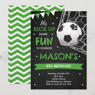 Kick Up Some Fun Soccer Birthday Invitation