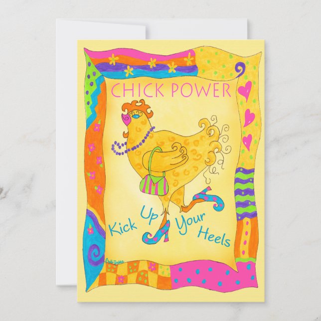 Kick Up Your Heels Chick Power Invitation (Front)