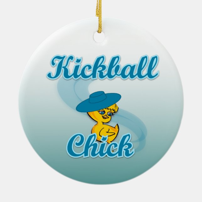 Kickball Chick #3.png Ceramic Ornament (Back)