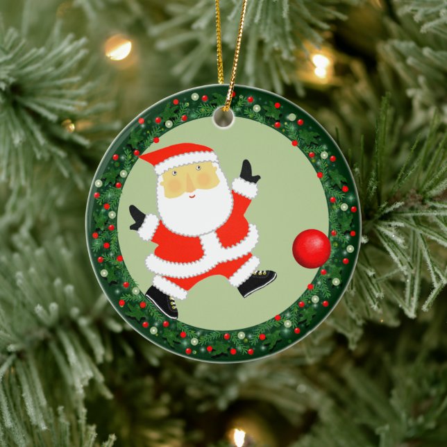 Kickball Christmas Collectable Ceramic Ornament (Tree)