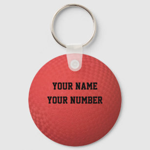 Kickball Keychain ID Tag YOUR NAME & Number