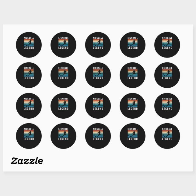 Kickball Legend Classic Round Sticker (Sheet)