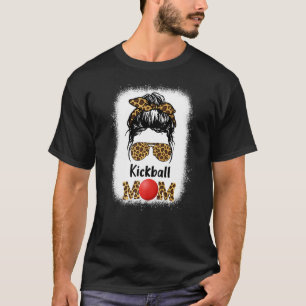 Kickball Mom Funny Leopard Cheetah Print Women Gir T-Shirt