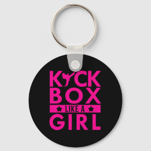 Kickbox Like A Girl Martial Arts Kickboxing Karate Keychain