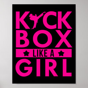 Kickbox Like A Girl Martial Arts Kickboxing Karate Poster