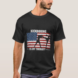 Kickboxer American Flag Vintage Us Kickboxing Is M T-Shirt