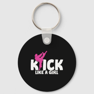Kickboxer Girl Fighter Kickboxing Martial Arts Mma Keychain