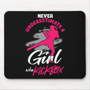 Kickboxer Girl Fighter Kickboxing Mma Sports Marti Mouse Pad