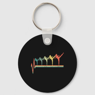 Kickboxer Girl Funny Kickboxing Heartbeat Gift Keychain