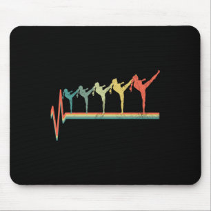 Kickboxer Girl Funny Kickboxing Heartbeat Gift  Mouse Pad