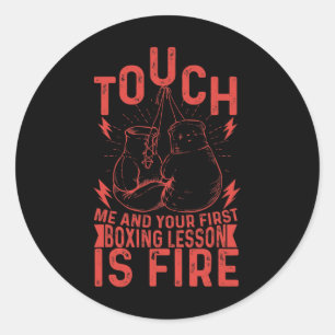 Kickboxer Kickboxing Boxer Boxing Vintage Design _ Classic Round Sticker