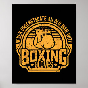 Kickboxer Kickboxing Boxer Boxing Vintage Design Poster