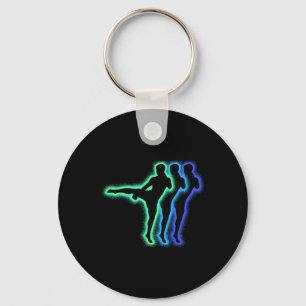 Kickboxer Martial Arts Silhouettes Men Kids Boys K Keychain