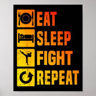 Kickboxer Men's Kickbox Kickboxing Boxing  Poster