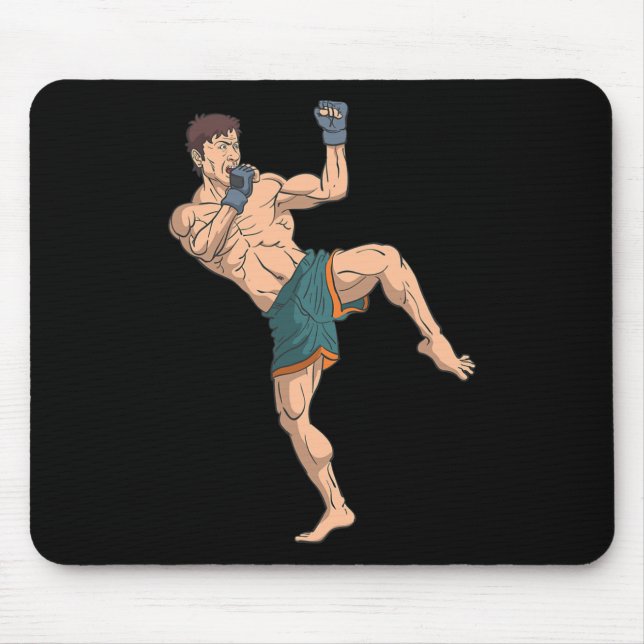 Kickboxer Prepares To Strike  Mouse Pad (Front)