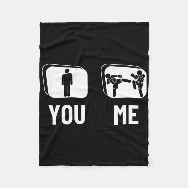 Kickboxer Proud Funny Men Kickboxing  Fleece Blanket (Front)