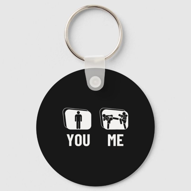 Kickboxer Proud Funny Men Kickboxing  Keychain (Front)