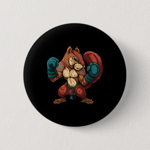 Kickboxer Squirrel Boxing Boxing Gloves Mma Kickbo 2 Inch Round Button
