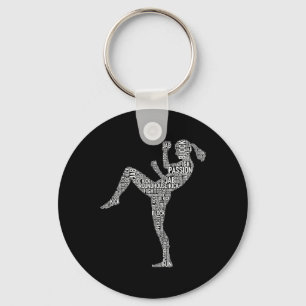 Kickboxer Typography - Kickboxing Mixed Martial Ar Keychain