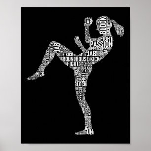 Kickboxer Typography - Kickboxing Mixed Martial Ar Poster