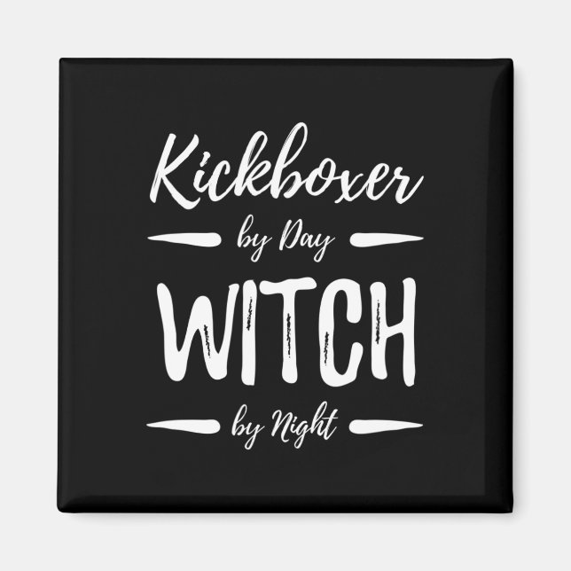 Kickboxer Witch Funny Kickboxing Halloween Costume Magnet (Front)