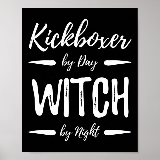 Kickboxer Witch Funny Kickboxing Halloween Costume Poster (Front)