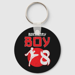Kickboxing 8 Years Old Birthday Mma Martial Arts B Keychain