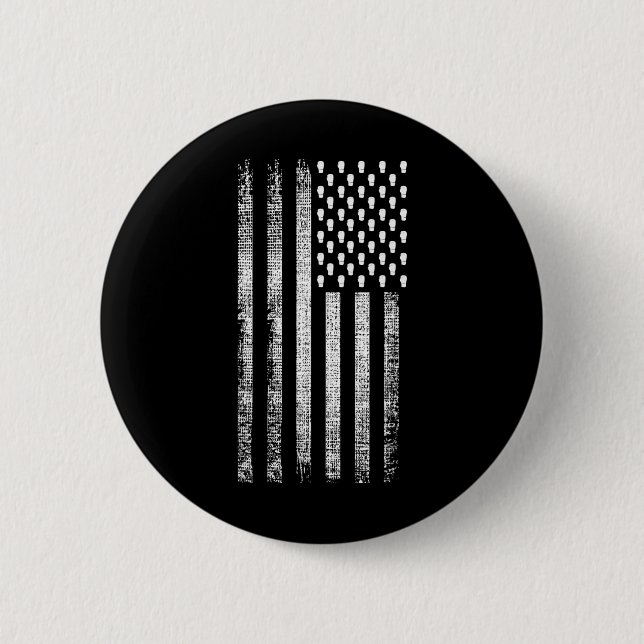 Kickboxing American Flag  2 Inch Round Button (Front)