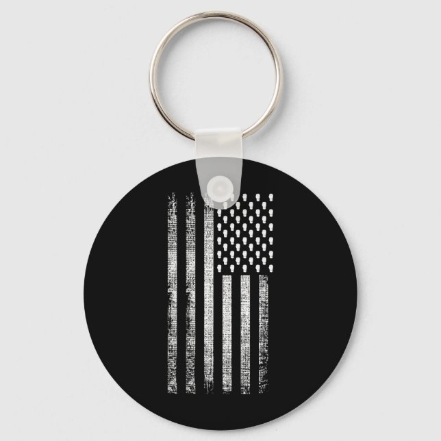 Kickboxing American Flag  Keychain (Front)