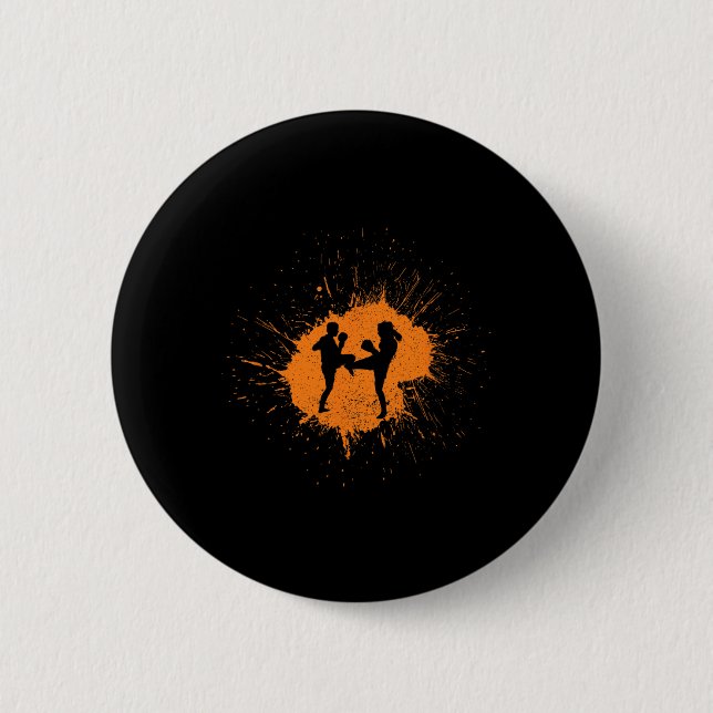 Kickboxing Art Sport  2 Inch Round Button (Front)