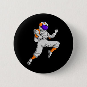 Kickboxing Astronaut Kickboxer Outerspace Karate B 2 Inch Round Button