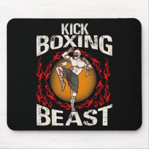 Kickboxing Beast Brazilian Martial Arts Distressed Mouse Pad