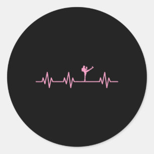 Kickboxing Boxer Kick Lifeline Heartbeat Life Love Classic Round Sticker