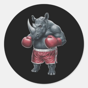 Kickboxing Boxing Boxer Rhino Workout Muay Thai Rh Classic Round Sticker