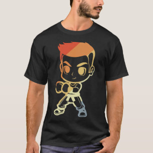 Kickboxing Boy Cartoon Look Kickboxer Karate T-Shirt