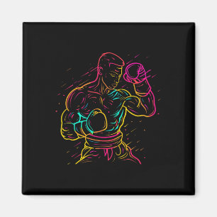 Kickboxing Boy Drawing 80s Look Kickboxer For Boys Magnet