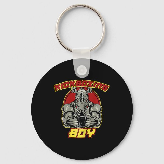 Kickboxing Boy Martial Arts  Keychain (Front)