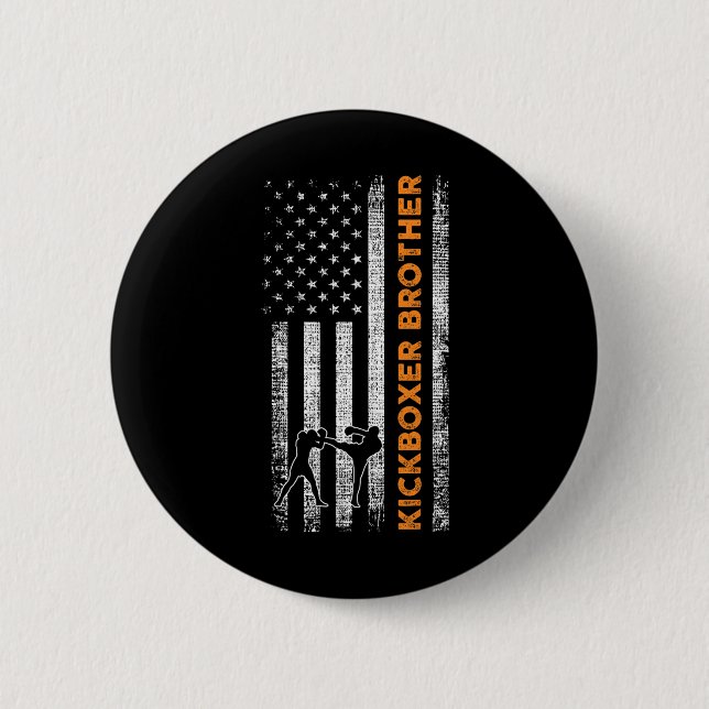 Kickboxing Brother  2 Inch Round Button (Front)
