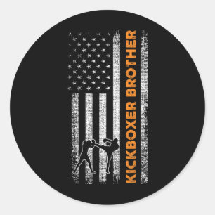 Kickboxing Brother Classic Round Sticker