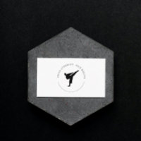 Kickboxing Business Card – Minimal Fighter Logo