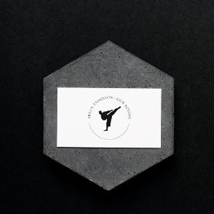 Kickboxing Business Card – Minimal Fighter Logo