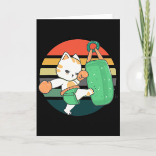 Kickboxing Cat Men Women Kids  Card