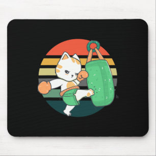 Kickboxing Cat Men Women Kids Mouse Pad