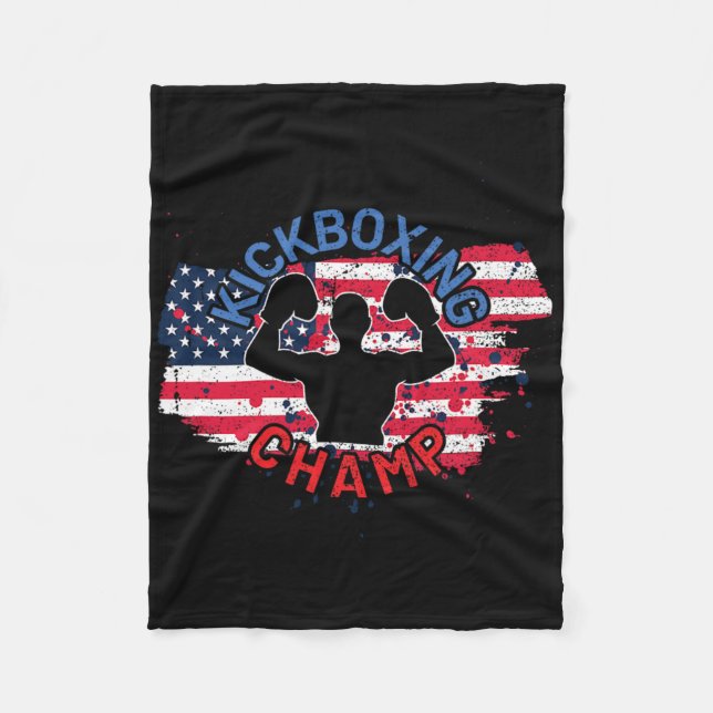 Kickboxing Champ Usa  Fleece Blanket (Front)