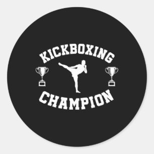 Kickboxing Champion Classic Round Sticker