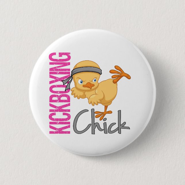 Kickboxing Chick 2 Inch Round Button (Front)