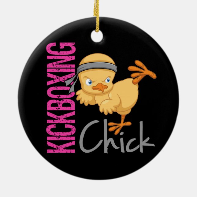 Kickboxing Chick Ceramic Ornament (Back)