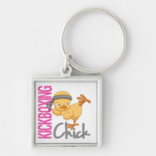 Kickboxing Chick Keychain