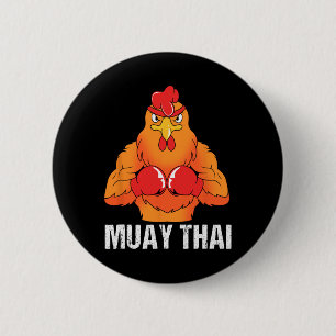 Kickboxing Coach Thailand Rooster Muay Thai 2 Inch Round Button